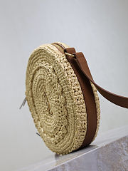YSL Round Raffia Crossbody Bag 21x21x4cm - Unahubs - 5