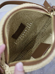 YSL Round Raffia Crossbody Bag 21x21x4cm - Unahubs - 3