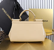 Dolce & Gabbana Sicily Bag Patent Beige 25x17x9cm - 4