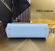 Dolce & Gabbana Sicily Bag Patent Blue 25x17x9cm - Unahubs - 5