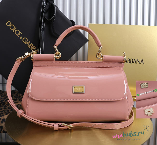 Dolce & Gabbana Sicily Bag Patent pink 25x17x9cm - Unahubs - 1