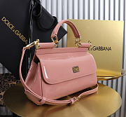 Dolce & Gabbana Sicily Bag Patent pink 25x17x9cm - Unahubs - 4