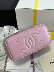 Chanel Vanity Case Top Handle Pink Lambskin 18cm - Unahubs - 4