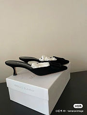 Manolo Blahnik Maysale 50 black suede mule - 3