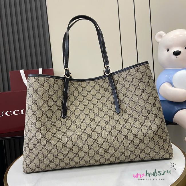 Gucci GG Emblem tote bag in black 45.5x30x16cm - Unahubs - 1
