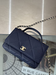 Chanel Handle Navy Blue Woc Caviar 19.5x12x3.5cm - Unahubs - 5