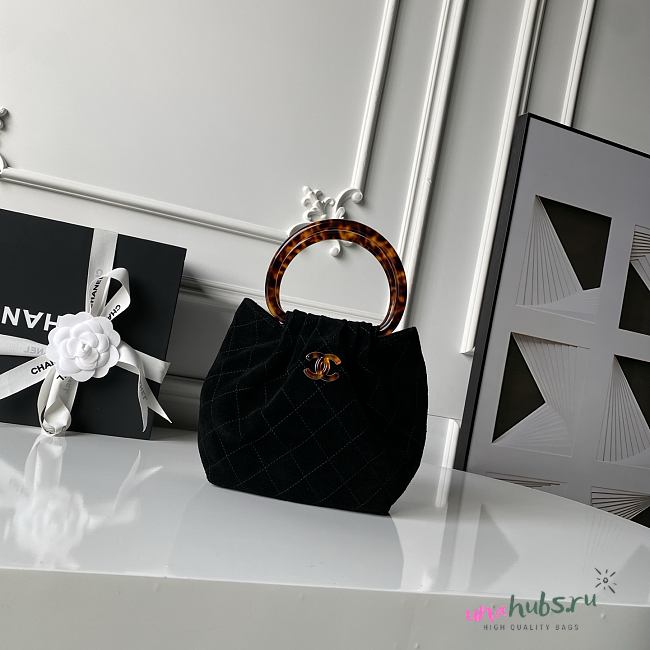 Chanel 26c black Suede 24x18x12cm - Unahubs - 1