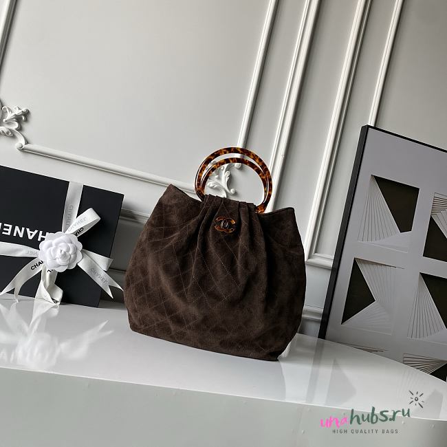Chanel 26c Brown Suede 32x26x14cm - Unahubs - 1