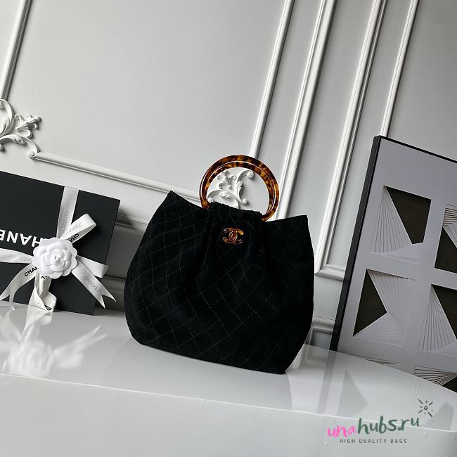 Chanel 26c Black Suede 32x26x14cm - Unahubs - 1