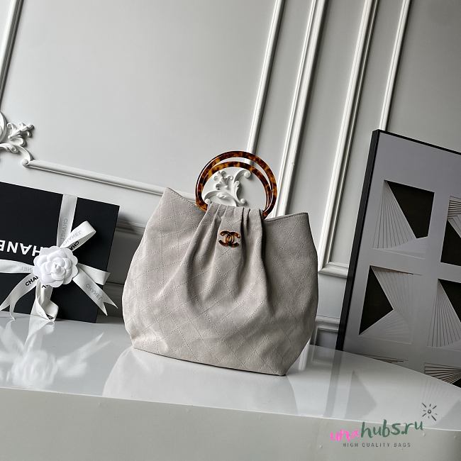 Chanel 26c grey Suede 32x26x14cm - Unahubs - 1