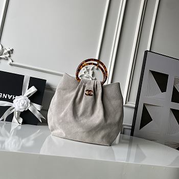 Chanel 26c grey Suede 32x26x14cm - Unahubs