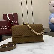 Gucci Shoulder bag with chain in brown suede 28x16x7cm - Unahubs - 1