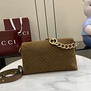 Gucci Shoulder bag with chain in brown suede 28x16x7cm - Unahubs - 5
