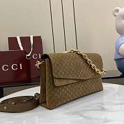 Gucci Shoulder bag with chain in brown suede 28x16x7cm - Unahubs - 4
