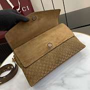 Gucci Shoulder bag with chain in brown suede 28x16x7cm - Unahubs - 2