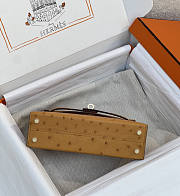 Hermes Mini Kelly Ostrich Gold 20x12x6cm - Unahubs - 4