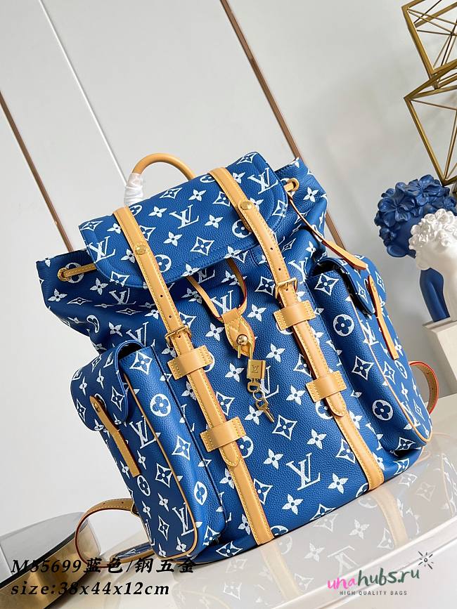 Louis vuitton Christopher Backpack Blue 44x38x12.5cm - Unahubs - 1