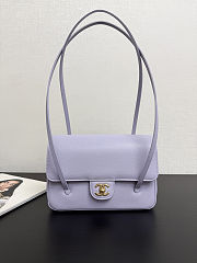 Chanel Small Flap Bag purple Calfskin Gold 22x15x7cm - Unahubs - 1