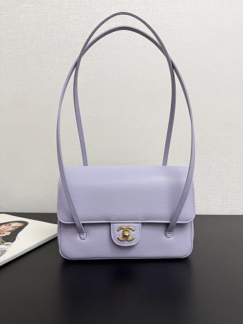Chanel Small Flap Bag purple Calfskin Gold 22x15x7cm - Unahubs