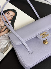 Chanel Small Flap Bag purple Calfskin Gold 22x15x7cm - Unahubs - 4