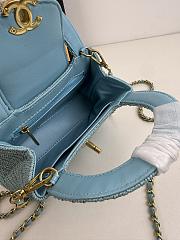 Chanel Special Bag Raffia Blue 19cm - 5