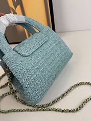 Chanel Special Bag Raffia Blue 19cm - 4