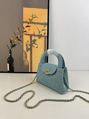 Chanel Special Bag Raffia Blue 19cm - 3