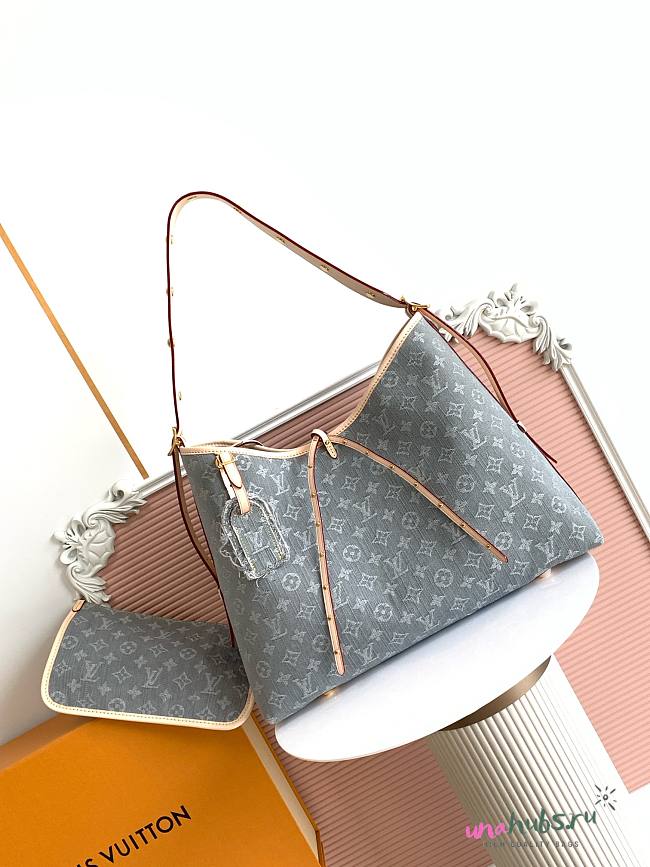 Louis Vuitton CarryAll MM Denim Grey 39x30x15cm - Unahubs - 1