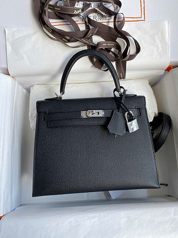 Hermes Kelly 25 Black Epsom 25cm
