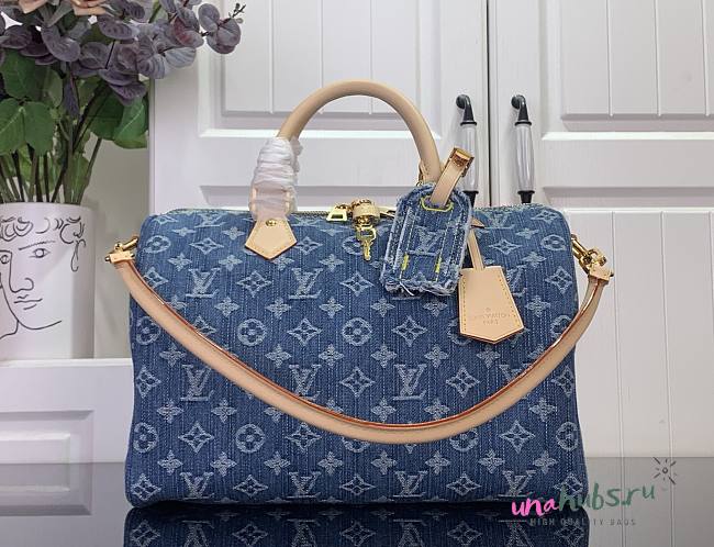 Louis Vuitton Speedy Soft 30 Denim Blue 30x21x17cm - Unahubs - 1