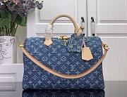 Louis Vuitton Speedy Soft 30 Denim Blue 30x21x17cm - Unahubs - 1