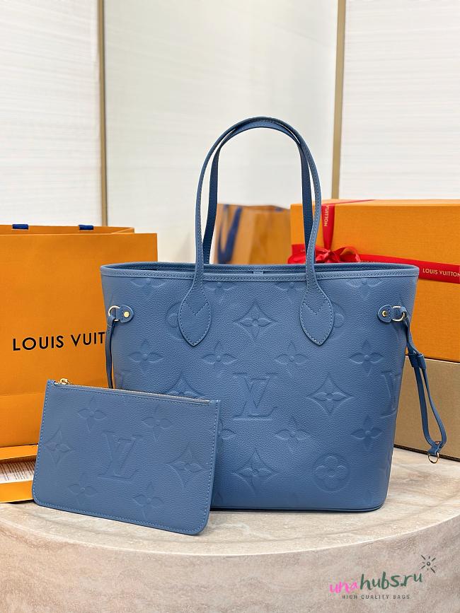 Louis Vuitton Neverfull MM Blue 31x28x14cm - 1