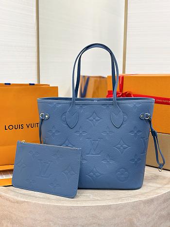 Louis Vuitton Neverfull MM Blue 31x28x14cm