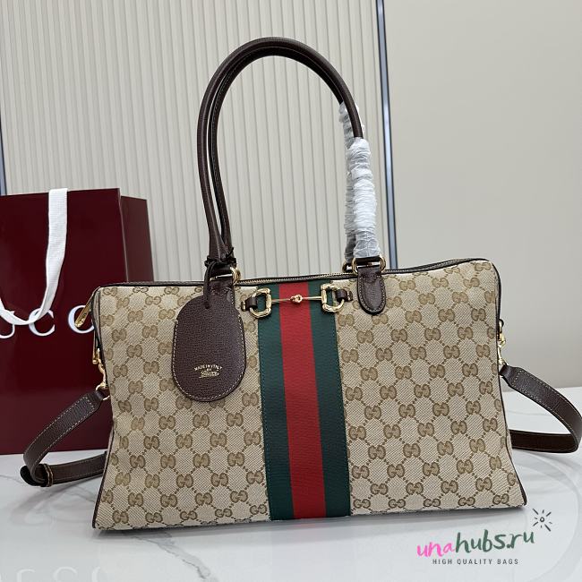 Gucci Borsetto large boston bag brown 38.5x12.5x13cm - Unahubs - 1