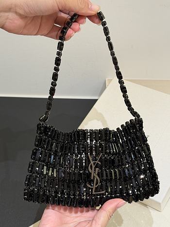 YSL EVENING bag in crystals black 18x7.5x2.5cm