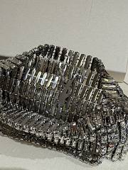 YSL EVENING bag in crystals silver 18x7.5x2.5cm - 5