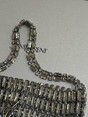 YSL EVENING bag in crystals silver 18x7.5x2.5cm - 2