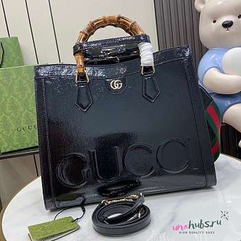GUCCI DIANA MEDIUM TOTE BAG shiny patent leather  - 35*30*14cm