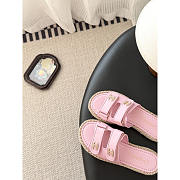 Chanel Leather Double Strap Espadrille Slides In Pink - Unahubs - 2
