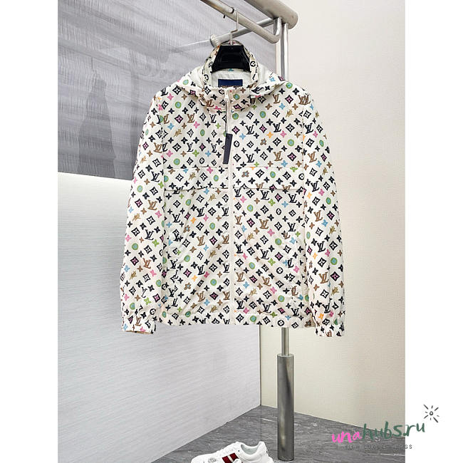 Louis Vuitton Multicolor Monogram Zip Hooded Windbreaker - Unahubs - 1