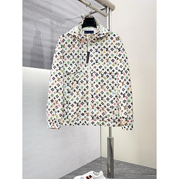 Louis Vuitton Multicolor Monogram Zip Hooded Windbreaker - Unahubs