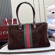 Gucci Borsetto large boston bag suede brown 38.5x12.5x13cm - Unahubs - 5