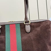 Gucci Borsetto large boston bag suede brown 38.5x12.5x13cm - Unahubs - 3