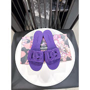 Dolce & Gabbana Flat Slide Sandals Purple - 1