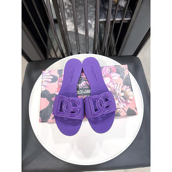 Dolce & Gabbana Flat Slide Sandals Purple