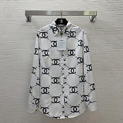 Chanel Oversized Long-Sleeve Shirt White - Unahubs - 1