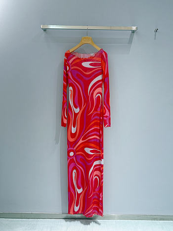 PUCCI Marmo printed mesh maxi dress - Unahubs