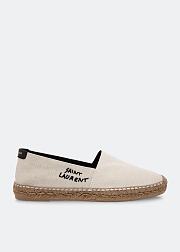 YSL Embroidered Espadrille Flat White - 1