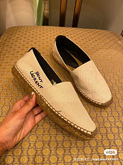 YSL Embroidered Espadrille Flat White - 3