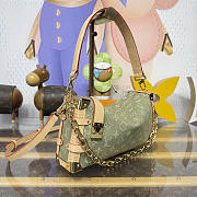 Louis Vuitton Side Trunk MM East West Khaki Denim 28x15x7cm - Unahubs - 4